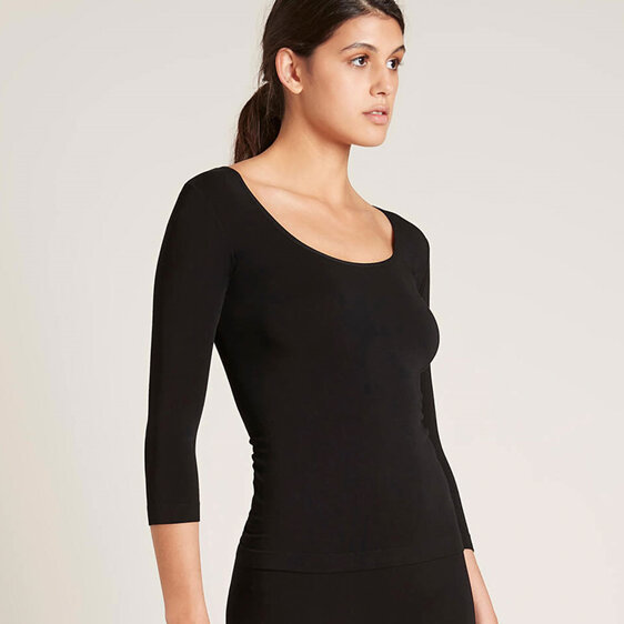 Boody Women's 3/4 Sleeve Top Black Large