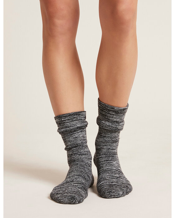 Boody Women's Chunky Bed Socks - Black Marl / OS