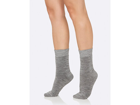 Boody Women's Crew Boot Sock Grey Space Dye 3-9