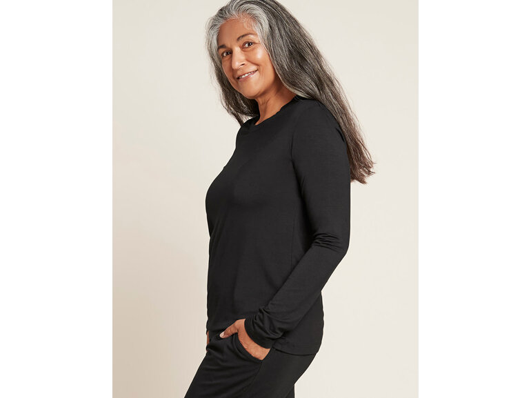 Boody Women's Long Sleeve Round Neck Top Black Large