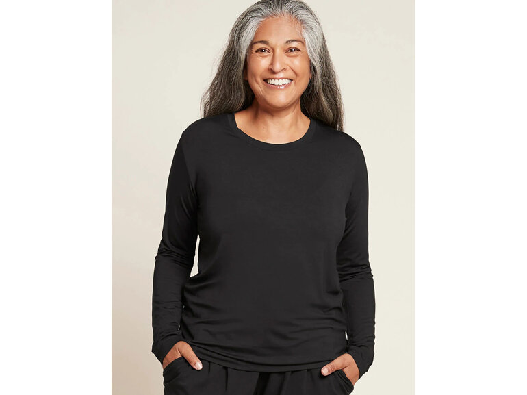 Boody Women's Long Sleeve Round Neck Top Black Large