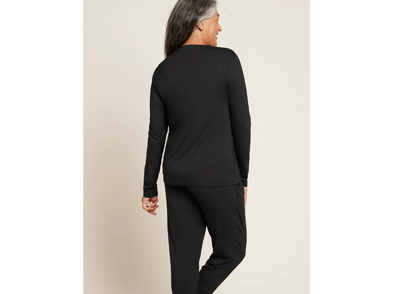 Boody Women's Long Sleeve Round Neck Top Black Small