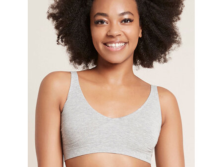 Boody Women's Shaper Crop Bra Light Grey Marl Large