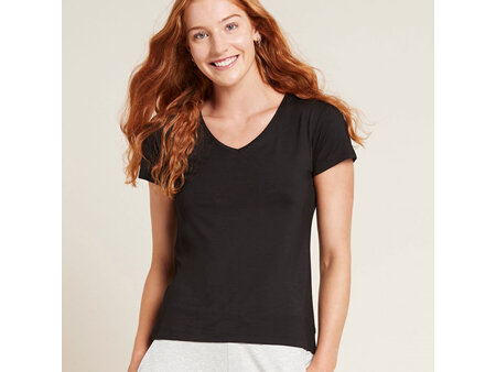 Boody Women's V-neck T-shirt Black Medium