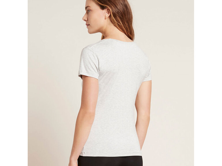 Boody Women's V-neck T-shirt Light Grey Marl Medium