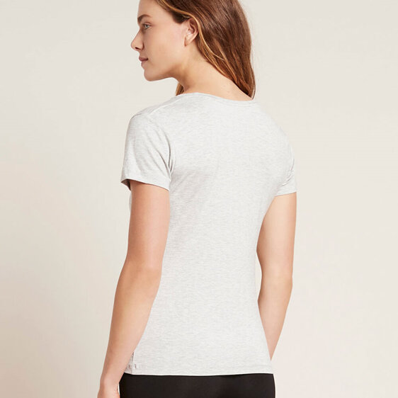 Boody Women's V-neck T-shirt Light Grey Marl XL