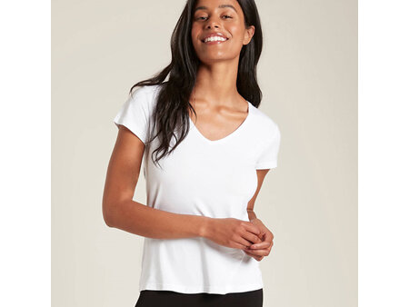 Boody Women's V-neck T-shirt White Medium