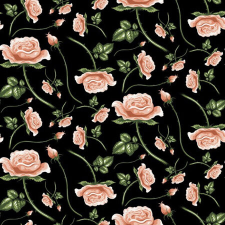 Botanical - Roses Black