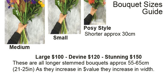 Bouquet sizes