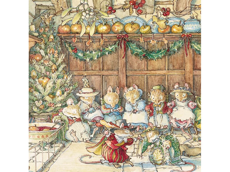 Brambly Hedge Christmas Cards 8 Pack - Gathered Around the Hearth