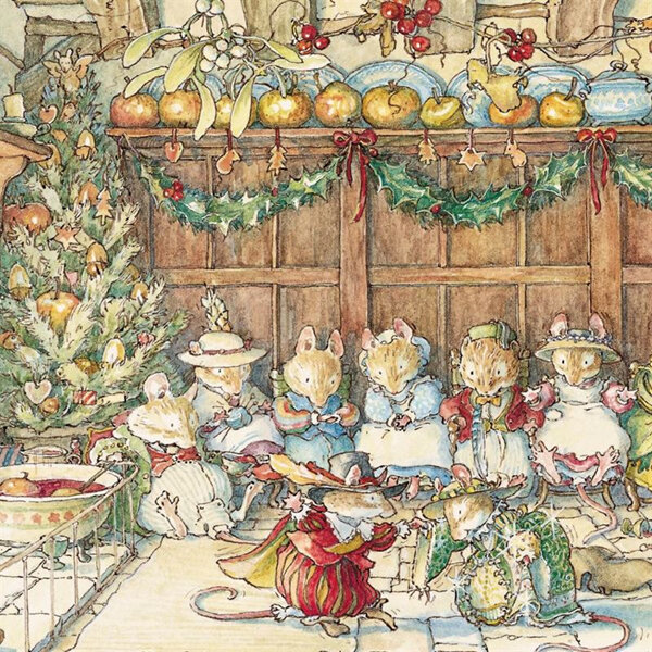 Brambly Hedge Christmas Cards 8 Pack - Gathered Around the Hearth
