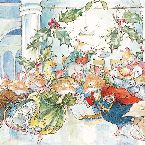 Brambly Hedge Christmas Cards 8 Pack - The Winter Ball mice mouse