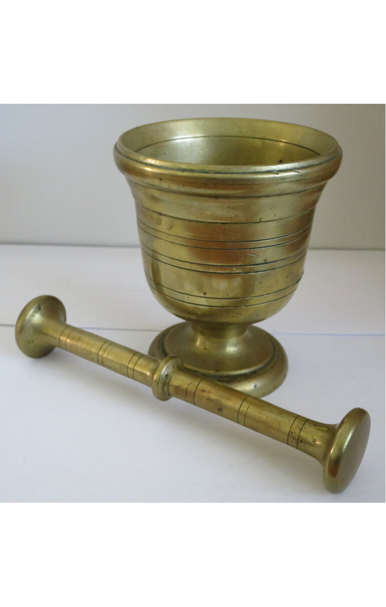 Brass pestle and mortar