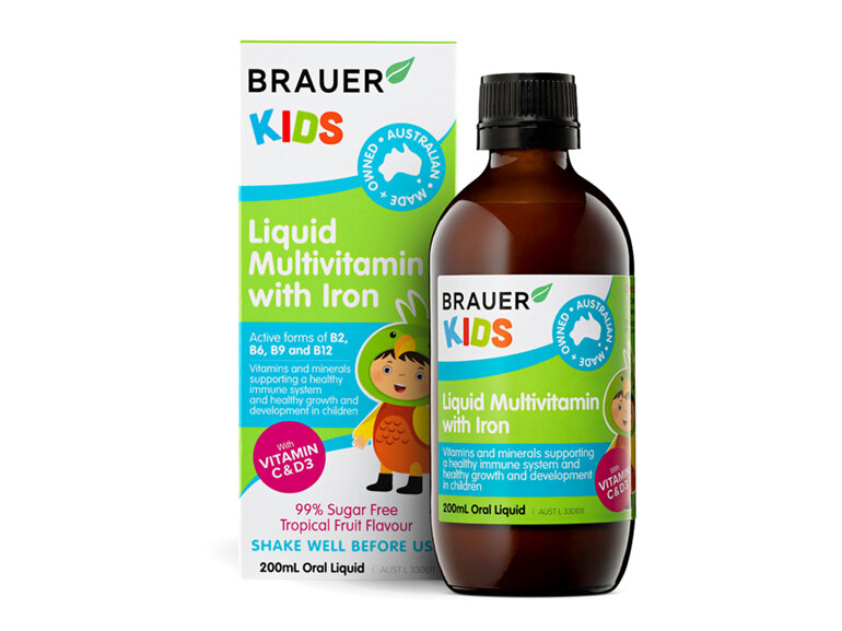 Brauer Kids Liquid Multivitamin Iron 3+ 200ml