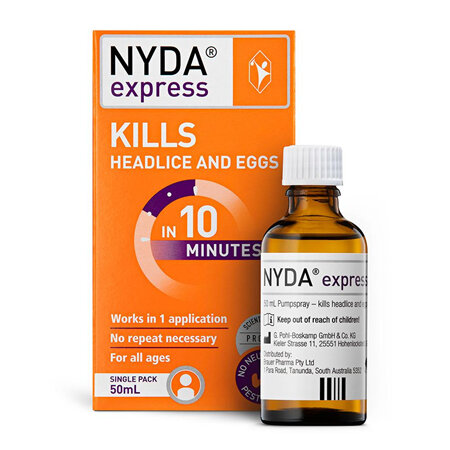 Brauer Nyda Express Kills Headlice & Eggs, Single Pack 50mL