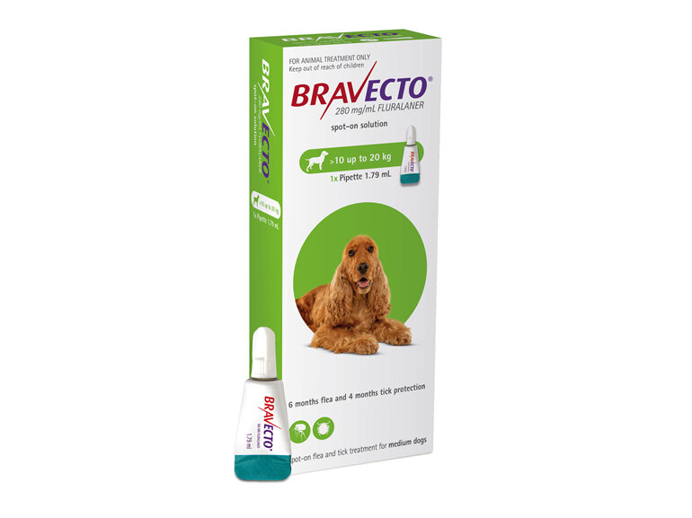 Bravecto spot-on for dogs - treats fleas and ticks