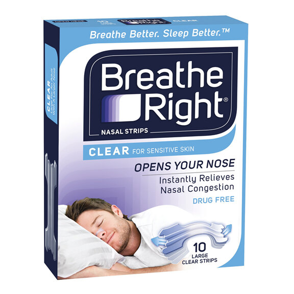 Breathe Right Clear Nasal Strips Large 10pack