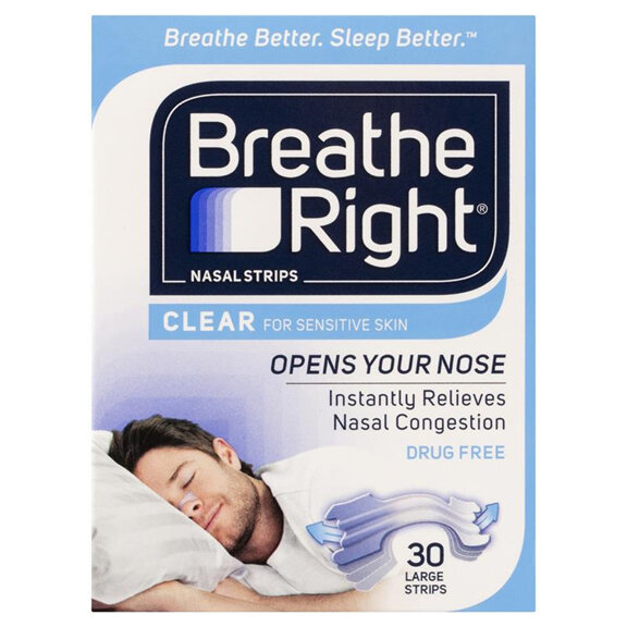 Breathe Right Nasal Strips Clear Large 30pack