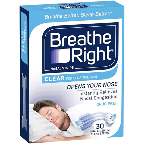 Breathe Right Nasal Strips Clear Regular 30pack
