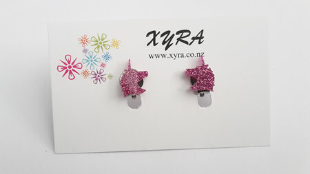 Bright Pink Unicorn Clip-On Earrings