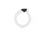 Brilliant cut black diamond Stellad ring in platinum