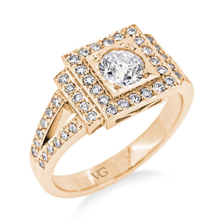 Brilliant Cut Diamond Cluster Engagement Ring