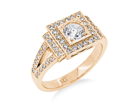 Brilliant Cut Diamond Cluster Engagement Ring