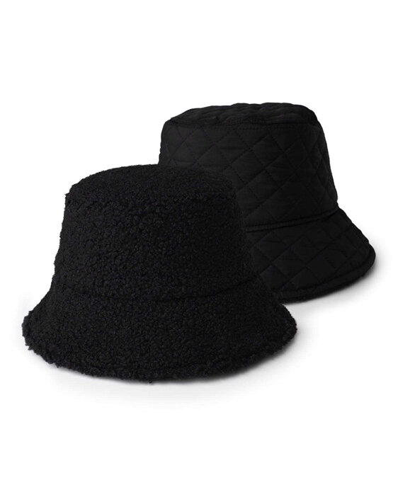 Britts Knits Apres Reversible Sherpa Bucket Hat Black