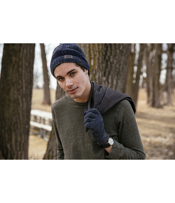 Britts Knits Frontier Gloves Navy mens winter warm