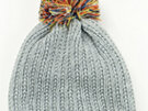 Britts Knits Kids Plush Lined Pom Hat Gray