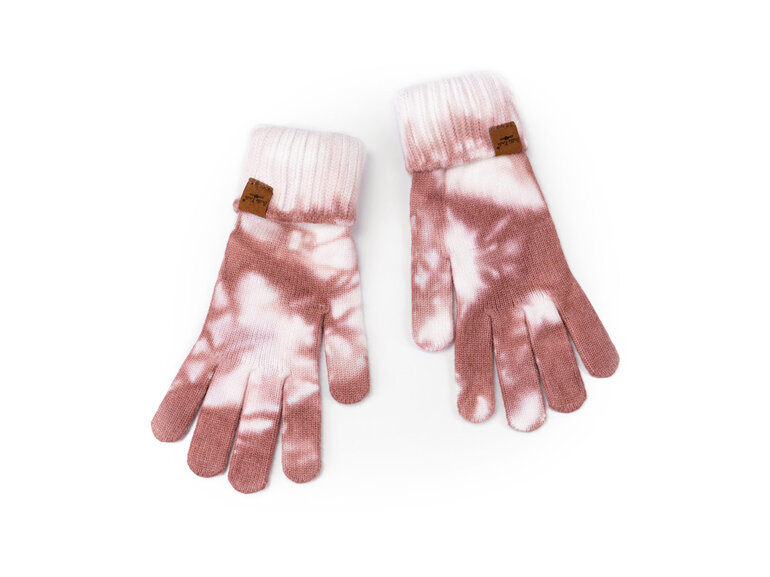 Britts Knits Mantra Tie Dye Knit Gloves Blush ladies warm winter