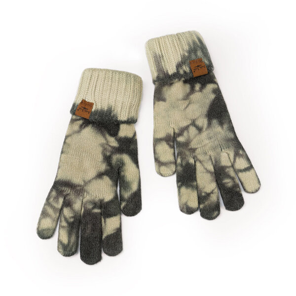 Britts Knits Mantra Tie Dye Knit Gloves Green