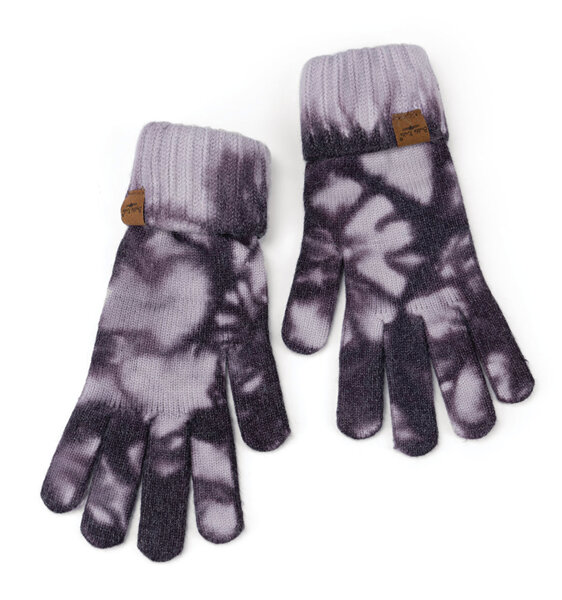 Britts Knits Mantra Tie Dye Knit Gloves Purple