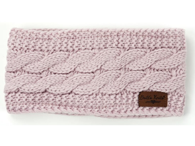 Britts Knits Plush Lines Cable Knit Head Warmer Blush Pink