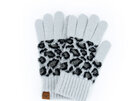 Britts Knits Snow Leopard Knit Gloves Grey ladies woman winter warm