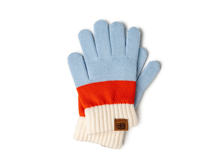 Britts Knits Wonderland Kids Gloves White Orange Blue