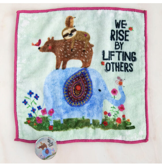 btwl081 washcloth flannel facecloth natural life we rise by lifting others