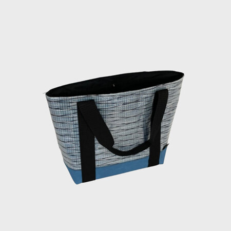 Bucket Tote - ice sailcloth/blue