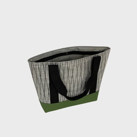 Bucket Tote - Ice sailcloth/green