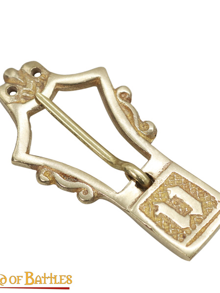 Buckle 11 - Medieval Brass Lyre Belt Buckle