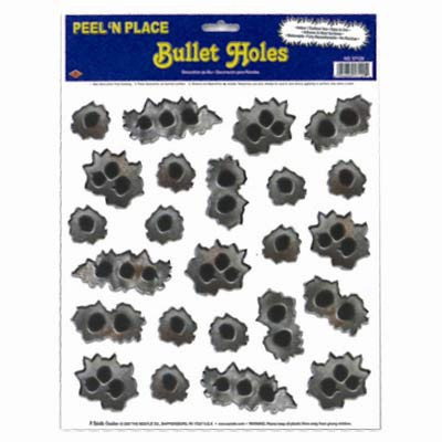 Bullet holes stickers peel and place x 24