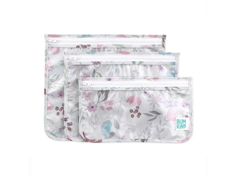 Bumkins Clear Travel Bag 3 Pack Floral