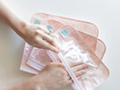 Bumkins Clear Travel Bag 3 Pack pink lace