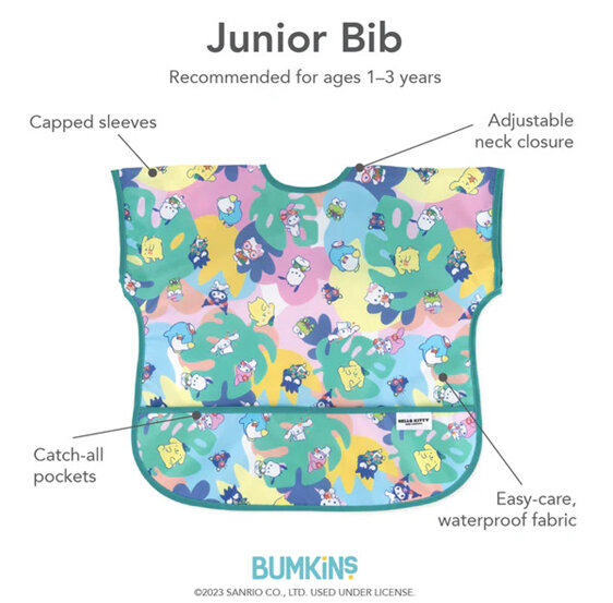 Bumkins Junior Bib - Hello Kitty Luau