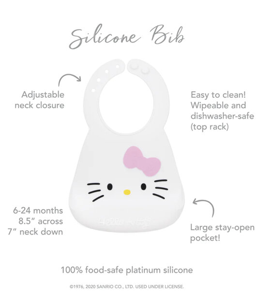 Bumkins Silicone Bib - Hello Kitty Sanrio