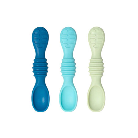 Bumkins Silicone Dipping Spoon 3 Pack Gumdrop Blue