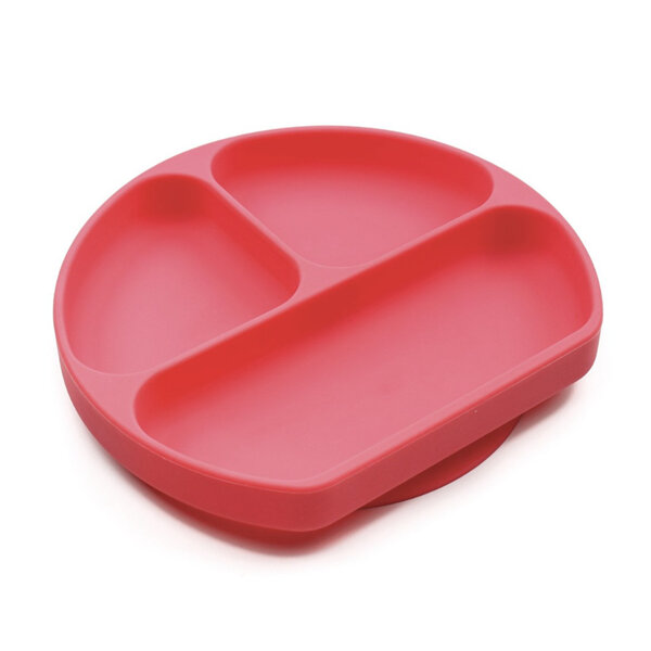 Bumkins Silicone Grip Dish Red