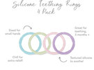 Bumkins Silicone Teething Rings 4 Pack Pastels
