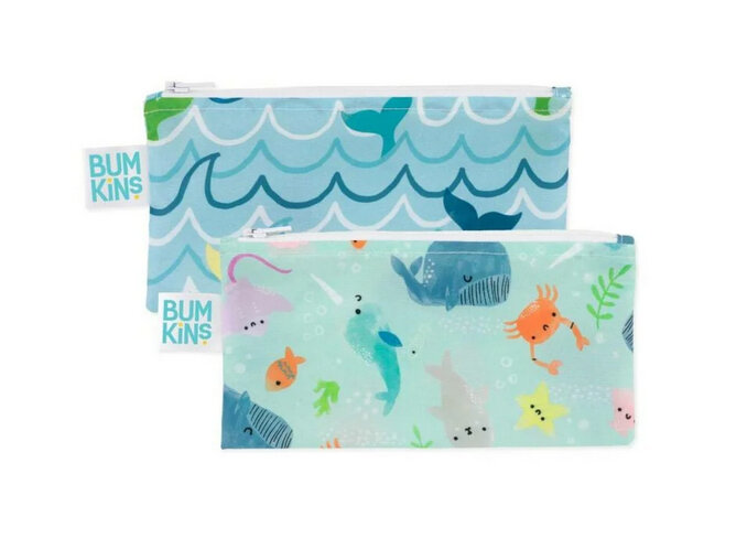 Bumkins Small Snack Bag 2 pack rolling with the waves