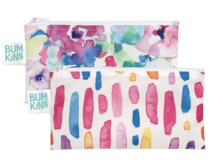 Bumkins Small Snack Pack 2 Pack Watercolour & Brush strokes